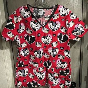 Minnie and Mickey scrub top